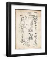 PP512-Vintage Parchment Barbie Doll Original Patent Poster-Cole Borders-Framed Giclee Print