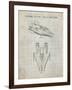 PP515-Antique Grid Parchment Star Wars RZ-1 A Wing Starfighter Patent Print-Cole Borders-Framed Giclee Print