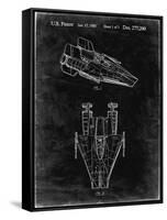PP515-Black Grunge Star Wars RZ-1 A Wing Starfighter Patent Print-Cole Borders-Framed Stretched Canvas
