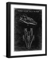 PP515-Black Grunge Star Wars RZ-1 A Wing Starfighter Patent Print-Cole Borders-Framed Giclee Print