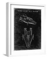 PP515-Black Grunge Star Wars RZ-1 A Wing Starfighter Patent Print-Cole Borders-Framed Giclee Print