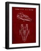 PP515-Burgundy Star Wars RZ-1 A Wing Starfighter Patent Print-Cole Borders-Framed Giclee Print