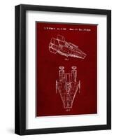 PP515-Burgundy Star Wars RZ-1 A Wing Starfighter Patent Print-Cole Borders-Framed Premium Giclee Print