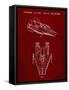 PP515-Burgundy Star Wars RZ-1 A Wing Starfighter Patent Print-Cole Borders-Framed Stretched Canvas