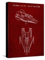 PP515-Burgundy Star Wars RZ-1 A Wing Starfighter Patent Print-Cole Borders-Stretched Canvas