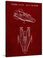 PP515-Burgundy Star Wars RZ-1 A Wing Starfighter Patent Print-Cole Borders-Stretched Canvas