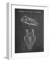 PP515-Chalkboard Star Wars RZ-1 A Wing Starfighter Patent Print-Cole Borders-Framed Giclee Print