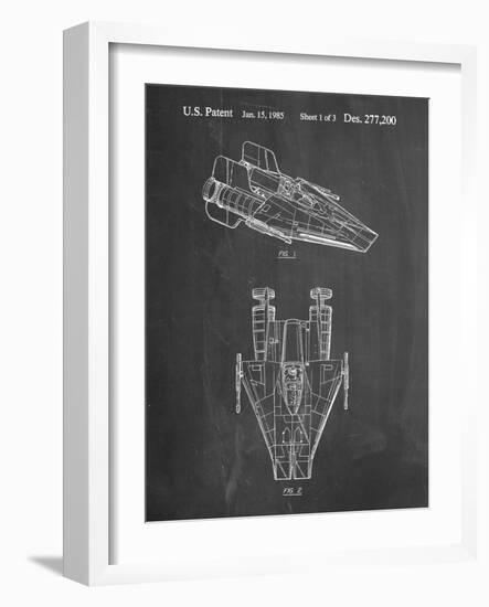 PP515-Chalkboard Star Wars RZ-1 A Wing Starfighter Patent Print-Cole Borders-Framed Giclee Print