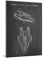 PP515-Chalkboard Star Wars RZ-1 A Wing Starfighter Patent Print-Cole Borders-Mounted Giclee Print