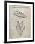 PP515-Sandstone Star Wars RZ-1 A Wing Starfighter Patent Print-Cole Borders-Framed Giclee Print