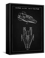 PP515-Vintage Black Star Wars RZ-1 A Wing Starfighter Patent Print-Cole Borders-Framed Stretched Canvas