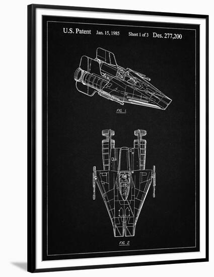 PP515-Vintage Black Star Wars RZ-1 A Wing Starfighter Patent Print-Cole Borders-Framed Premium Giclee Print