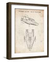 PP515-Vintage Parchment Star Wars RZ-1 A Wing Starfighter Patent Print-Cole Borders-Framed Giclee Print