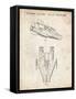 PP515-Vintage Parchment Star Wars RZ-1 A Wing Starfighter Patent Print-Cole Borders-Framed Stretched Canvas