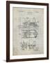 PP516-Antique Grid Parchment Steam Train Locomotive Patent Poster-Cole Borders-Framed Giclee Print