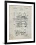PP516-Antique Grid Parchment Steam Train Locomotive Patent Poster-Cole Borders-Framed Giclee Print