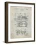 PP516-Antique Grid Parchment Steam Train Locomotive Patent Poster-Cole Borders-Framed Giclee Print