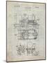PP516-Antique Grid Parchment Steam Train Locomotive Patent Poster-Cole Borders-Mounted Giclee Print