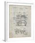 PP516-Antique Grid Parchment Steam Train Locomotive Patent Poster-Cole Borders-Framed Giclee Print