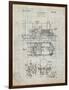 PP516-Antique Grid Parchment Steam Train Locomotive Patent Poster-Cole Borders-Framed Giclee Print