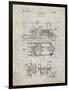 PP516-Antique Grid Parchment Steam Train Locomotive Patent Poster-Cole Borders-Framed Giclee Print