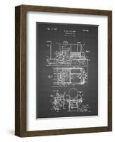 PP516-Black Grid Steam Train Locomotive Patent Poster-Cole Borders-Framed Giclee Print