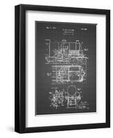 PP516-Black Grid Steam Train Locomotive Patent Poster-Cole Borders-Framed Giclee Print