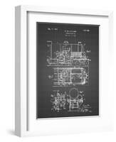 PP516-Black Grid Steam Train Locomotive Patent Poster-Cole Borders-Framed Giclee Print