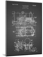 PP516-Black Grid Steam Train Locomotive Patent Poster-Cole Borders-Mounted Giclee Print