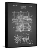 PP516-Black Grid Steam Train Locomotive Patent Poster-Cole Borders-Framed Stretched Canvas