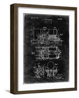 PP516-Black Grunge Steam Train Locomotive Patent Poster-Cole Borders-Framed Giclee Print