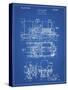 PP516-Blueprint Steam Train Locomotive Patent Poster-Cole Borders-Stretched Canvas