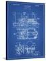 PP516-Blueprint Steam Train Locomotive Patent Poster-Cole Borders-Stretched Canvas