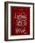 PP516-Burgundy Steam Train Locomotive Patent Poster-Cole Borders-Framed Giclee Print