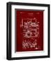 PP516-Burgundy Steam Train Locomotive Patent Poster-Cole Borders-Framed Giclee Print