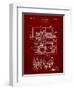 PP516-Burgundy Steam Train Locomotive Patent Poster-Cole Borders-Framed Giclee Print