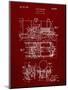 PP516-Burgundy Steam Train Locomotive Patent Poster-Cole Borders-Mounted Giclee Print