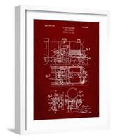 PP516-Burgundy Steam Train Locomotive Patent Poster-Cole Borders-Framed Giclee Print