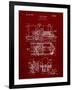 PP516-Burgundy Steam Train Locomotive Patent Poster-Cole Borders-Framed Giclee Print