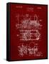 PP516-Burgundy Steam Train Locomotive Patent Poster-Cole Borders-Framed Stretched Canvas