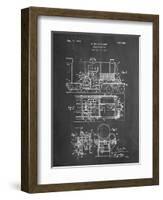 PP516-Chalkboard Steam Train Locomotive Patent Poster-Cole Borders-Framed Giclee Print