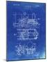 PP516-Faded Blueprint Steam Train Locomotive Patent Poster-Cole Borders-Mounted Giclee Print