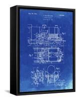 PP516-Faded Blueprint Steam Train Locomotive Patent Poster-Cole Borders-Framed Stretched Canvas