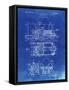 PP516-Faded Blueprint Steam Train Locomotive Patent Poster-Cole Borders-Framed Stretched Canvas