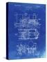 PP516-Faded Blueprint Steam Train Locomotive Patent Poster-Cole Borders-Stretched Canvas