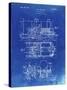PP516-Faded Blueprint Steam Train Locomotive Patent Poster-Cole Borders-Stretched Canvas