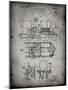 PP516-Faded Grey Steam Train Locomotive Patent Poster-Cole Borders-Mounted Giclee Print