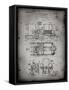 PP516-Faded Grey Steam Train Locomotive Patent Poster-Cole Borders-Framed Stretched Canvas