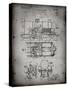 PP516-Faded Grey Steam Train Locomotive Patent Poster-Cole Borders-Stretched Canvas