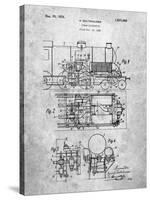 PP516-Slate Steam Train Locomotive Patent Poster-Cole Borders-Stretched Canvas